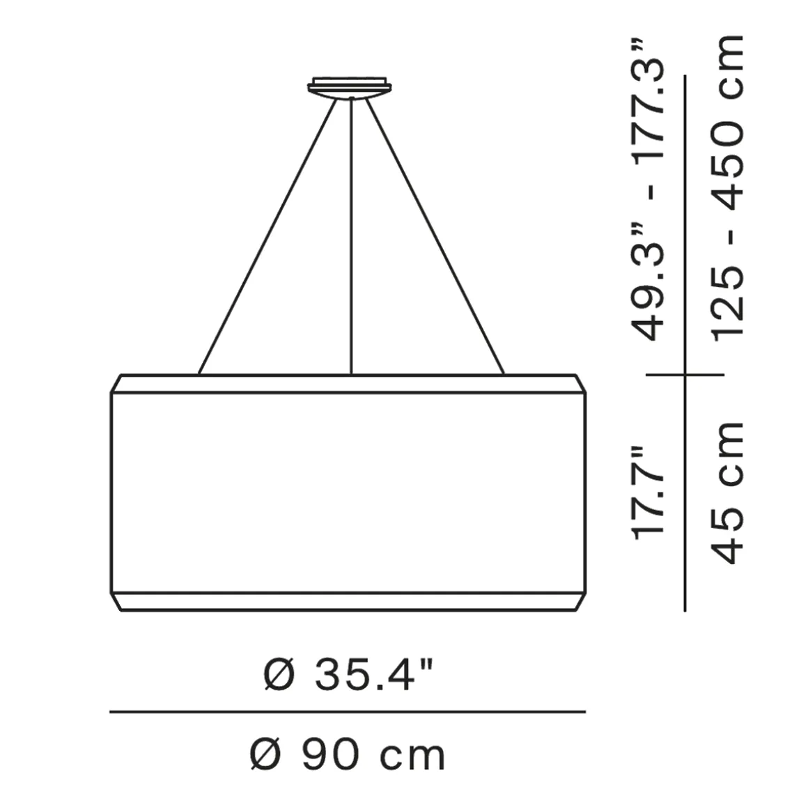Luceplan Silenzio LED Sospensione, Ø: 90 cm