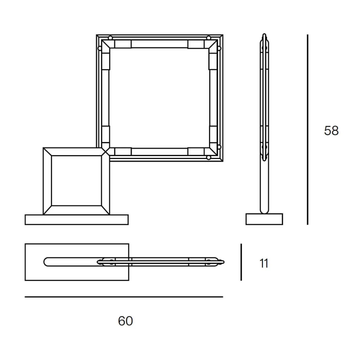 Lumen Center Quadro LED Tischleuchte