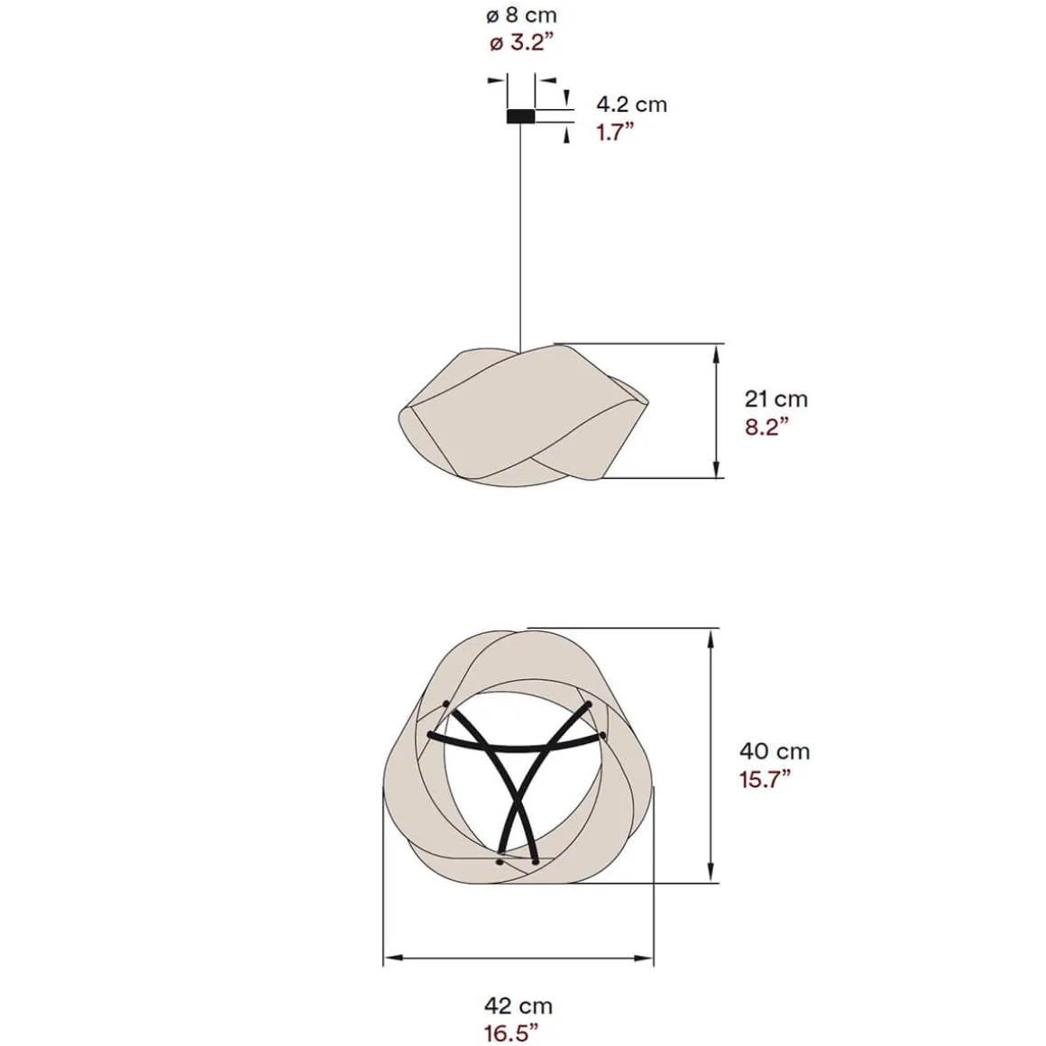 LZF Lamps Nut Pendelleuchte, Kabel: schwarz, Rückläufer