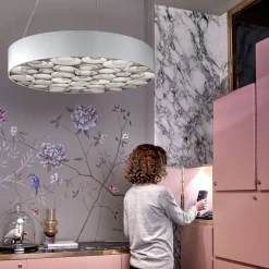 LZF Lamps Spiro Medium LED Pendelleuchte, äußerer Schirm: weiß