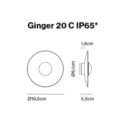 Marset Ginger 20C IP65 LED Wand- / Deckenleuchte