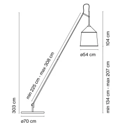 Marset Jaima P307+54 IP65 LED Stehleuchte, mit Sockel