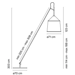 Marset Jaima P307+71 IP65 LED Stehleuchte, mit Sockel