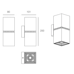 Milan Dau Doble Spot LED Wandleuchte