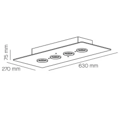Milan Equal Deckenleuchte, 63 x 27 cm