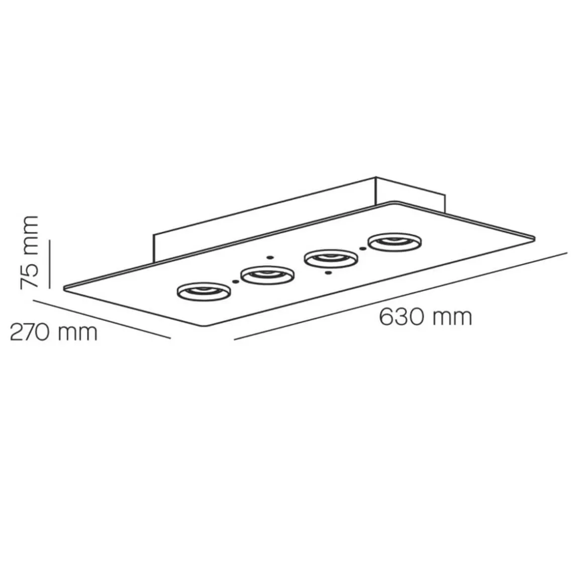 Milan Equal Deckenleuchte, 63 x 27 cm