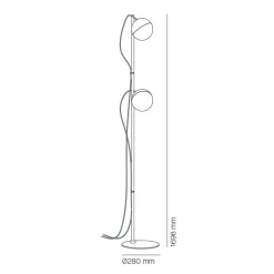 Milan Half Stehleuchte, 2-flg.