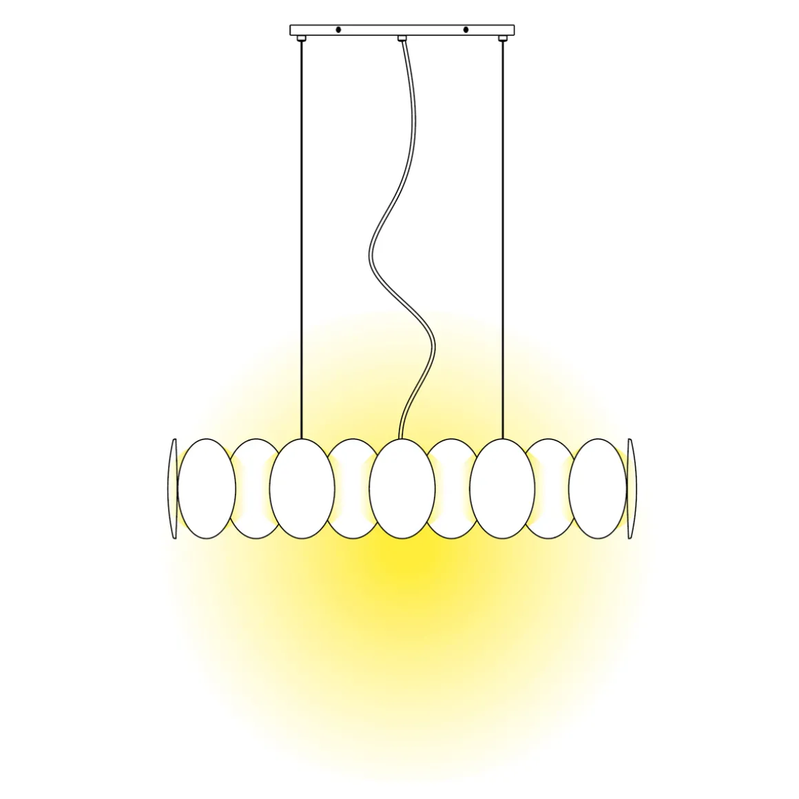 Milan Obolo LED Pendelleuchte, oval, Auslaufmodell