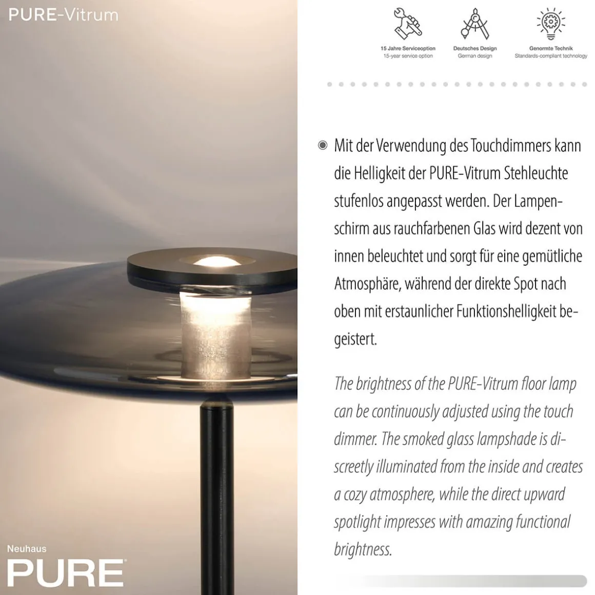 Neuhaus PURE by Paul Neuhaus PURE Vitrum LED Stehleuchte