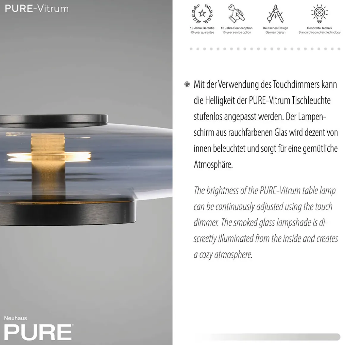 Neuhaus PURE by Paul Neuhaus PURE Vitrum LED Tischleuchte