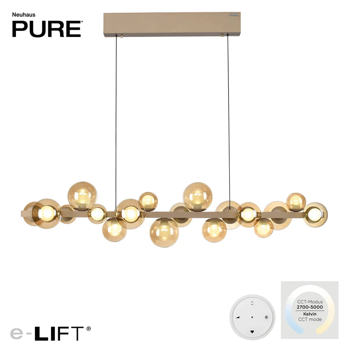 Neuhaus PURE by Paul Neuhaus PURE E-Popup LED Pendelleuchte mit e-LIFT und CCT