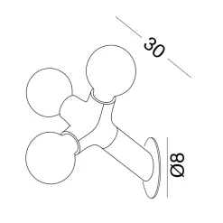next DNA Single 3 Wand- / Deckenleuchte