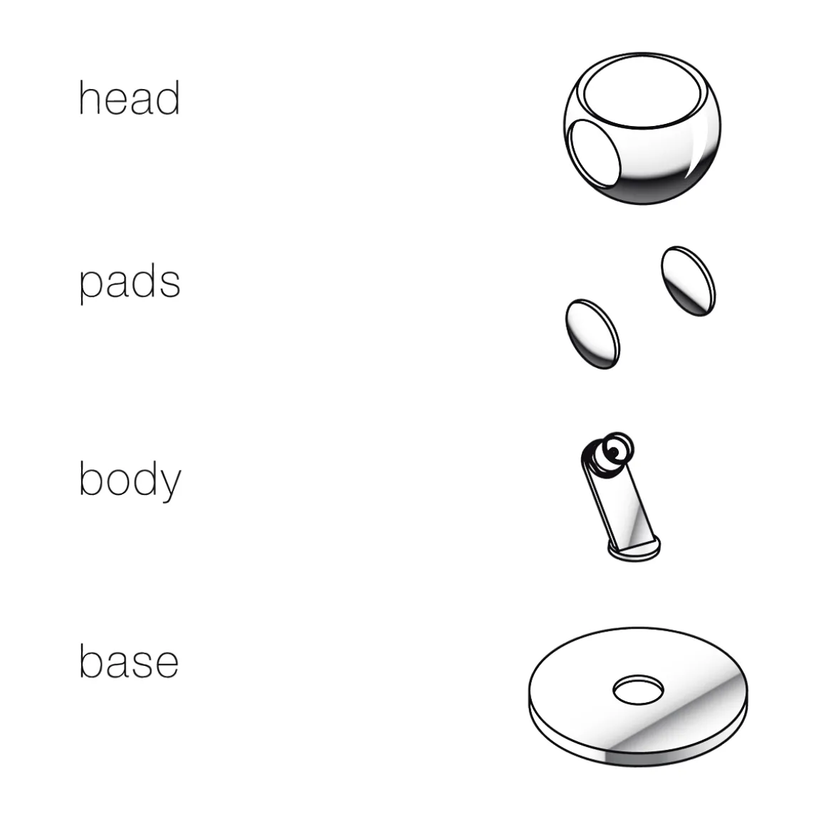 Occhio io 3d basso C LED Boden- / Tischleuchte, 2700 K