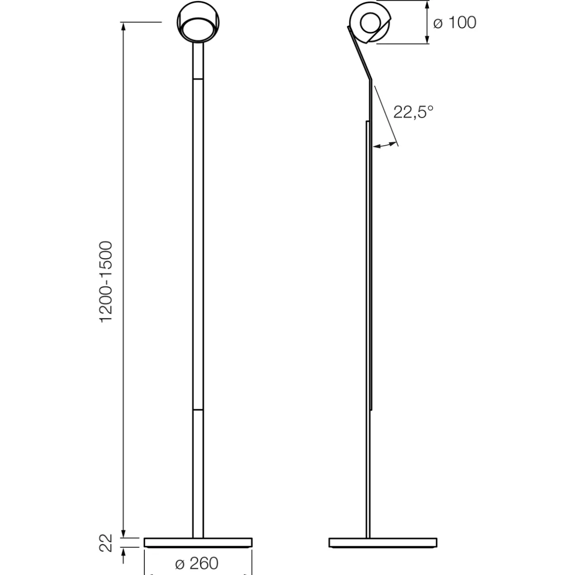 Occhio io 3d lettura C Stehleuchte, 2700 K