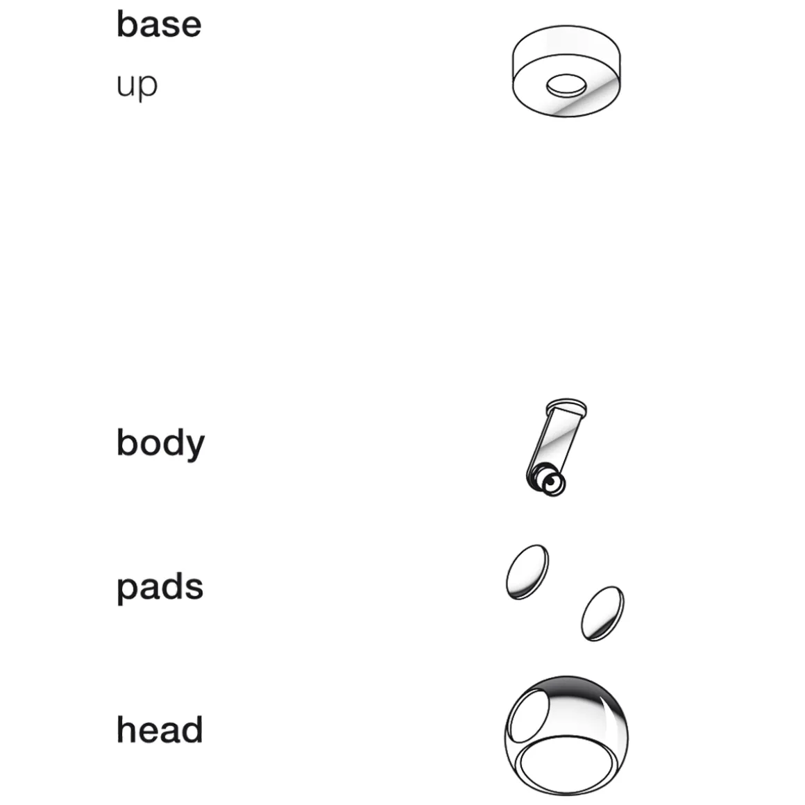 Occhio io 3d pico up C Wand- / Deckenleuchte, 3000 K