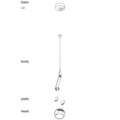 Occhio io 3d sospeso fix up C LED Pendelleuchte, 3000 K