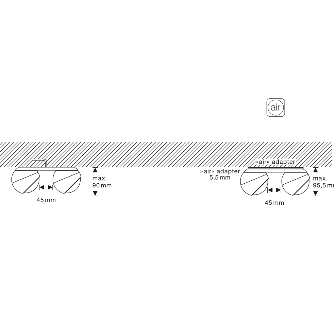 Occhio io giro doppio Volt C LED Deckenstrahler, 3000 K
