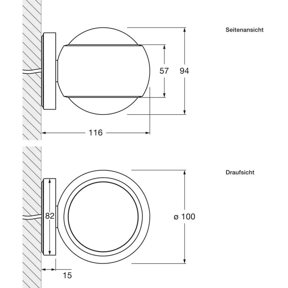 Occhio io verticale Volt D LED Wandleuchte, 3000 K