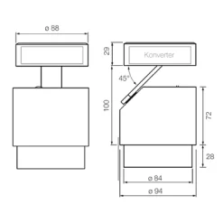 Occhio lui pico up Zoom LED Wand- / Deckenleuchte, 3000 K