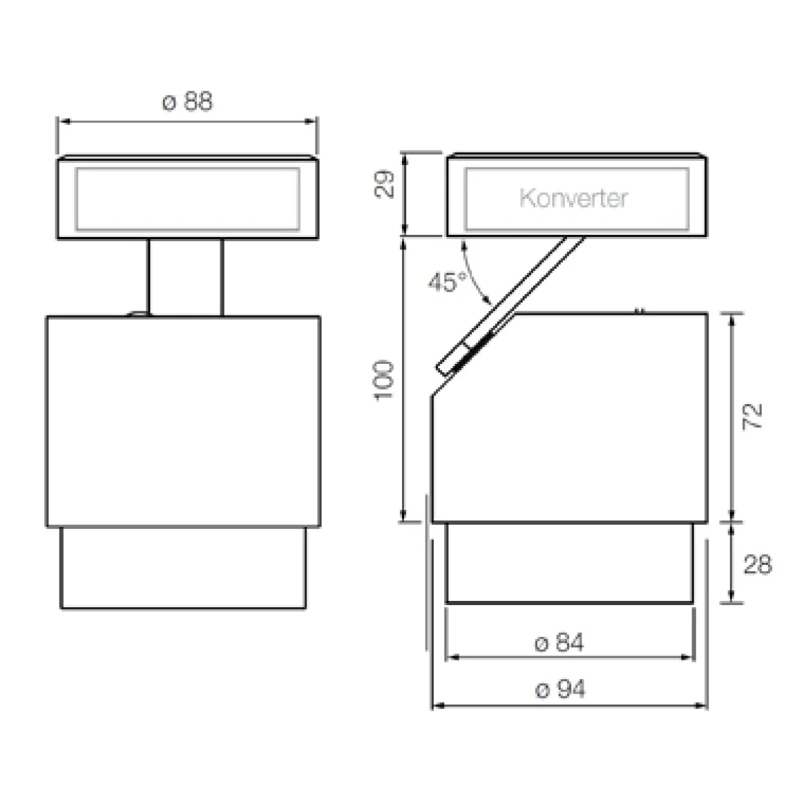 Occhio lui pico up Zoom LED Wand- / Deckenleuchte, 2700 K