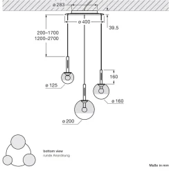 Occhio Luna sospeso cloud 3 fix LED Pendelleuchte