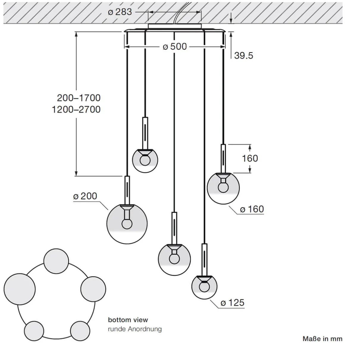 Occhio Luna sospeso cloud 5 fix LED Pendelleuchte