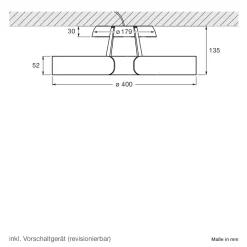 Occhio Mito aura 40 narrow LED Deckenleuchte, Base: weiß matt