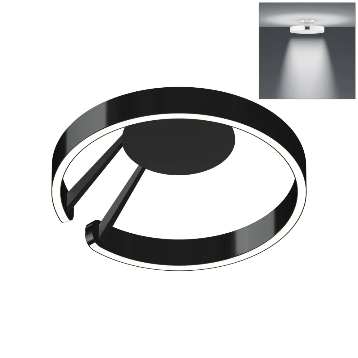 Occhio Mito aura 40 narrow LED Deckenleuchte, Base: schwarz matt