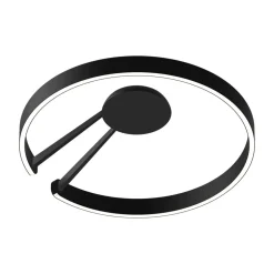 Occhio Mito aura 60 wide LED Wand- / Deckenleuchte, Base: schwarz matt