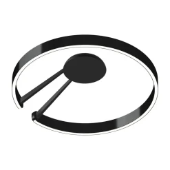 Occhio Mito aura 60 wide LED Wand- / Deckenleuchte, Base: schwarz matt