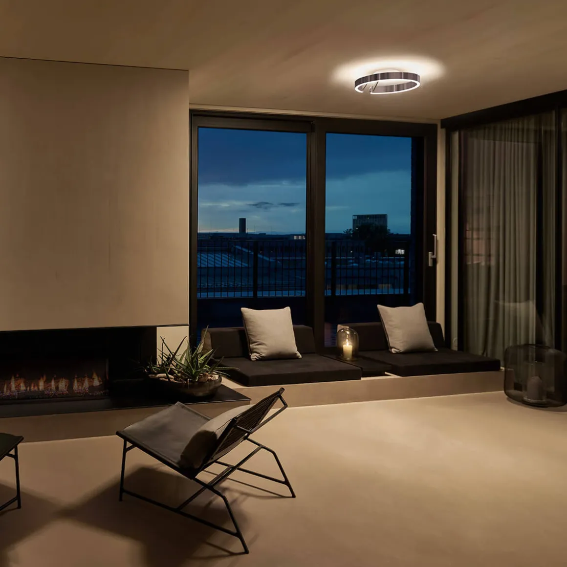 Occhio Mito aura 40 wide LED Wand- / Deckenleuchte, Base: weiß matt