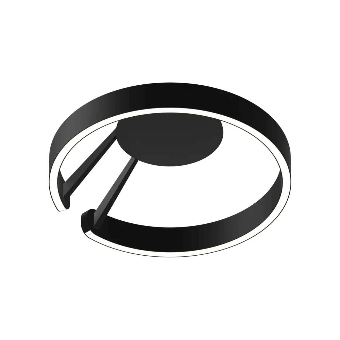 Occhio Mito aura 40 wide LED Wand- / Deckenleuchte, Base: schwarz matt