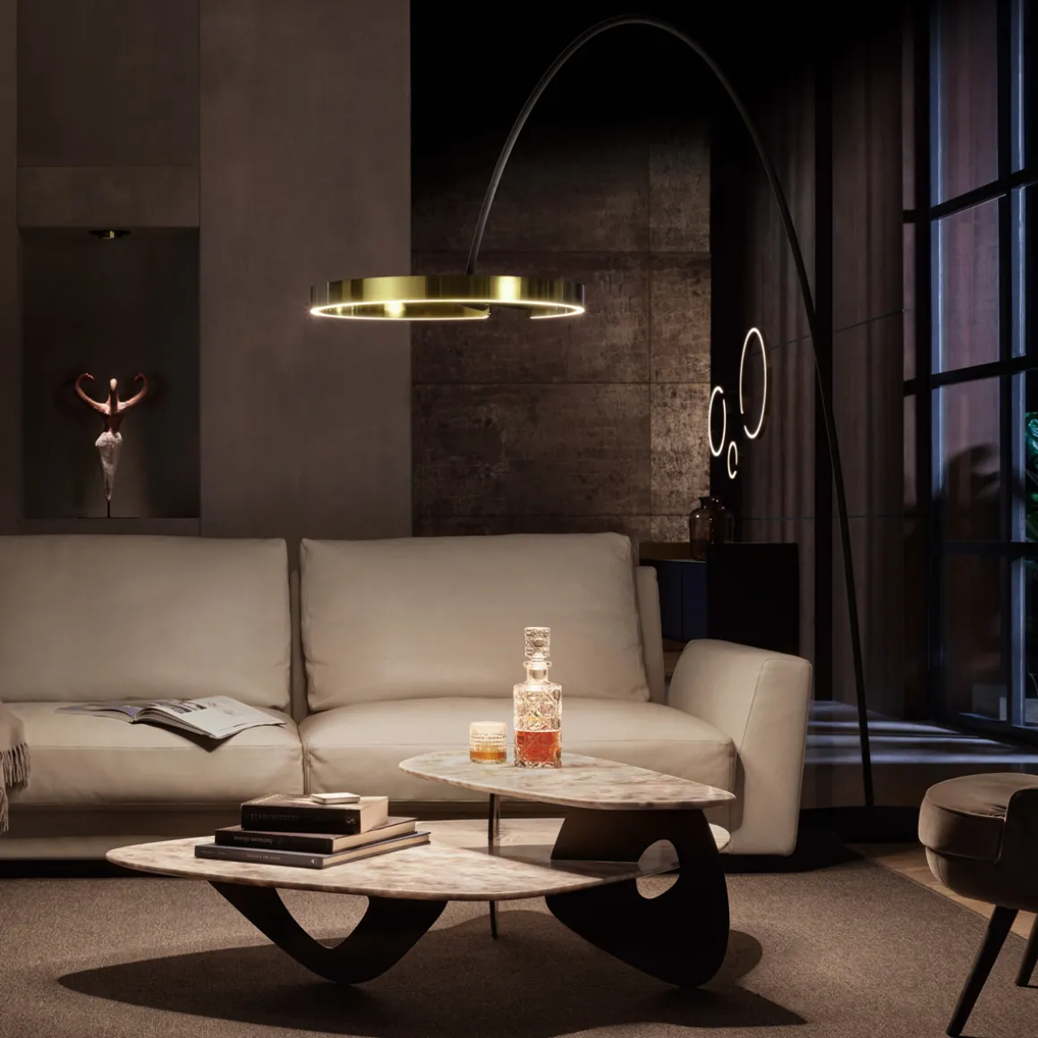 Occhio Mito largo Bogenleuchte