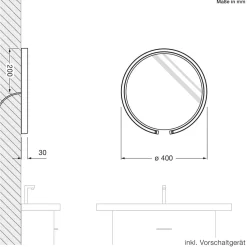 Occhio Mito sfera 40 wide Wand- / Spiegelleuchte, Spiegel getönt
