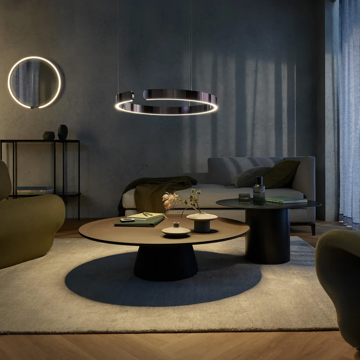 Occhio Mito sfera 60 wide Wand- / Spiegelleuchte, Spiegel getönt