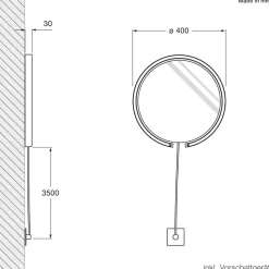 Occhio Mito sfera corda 40 wide Wand- / Spiegelleuchte, Spiegel getönt
