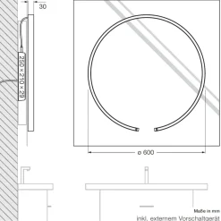 Occhio Mito sfera su 60 wide Spiegelleuchte