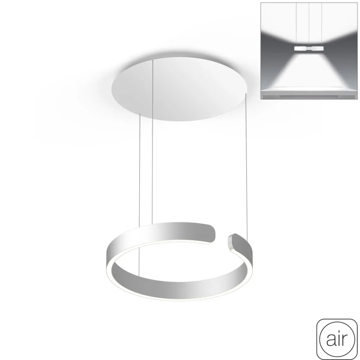 Occhio Mito sospeso 40 var up "air" wide LED Pendelleuchte, variabel