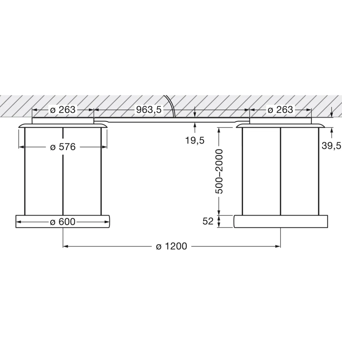 Occhio Mito sospeso due 60 var wide LED Pendelleuchte, variabel