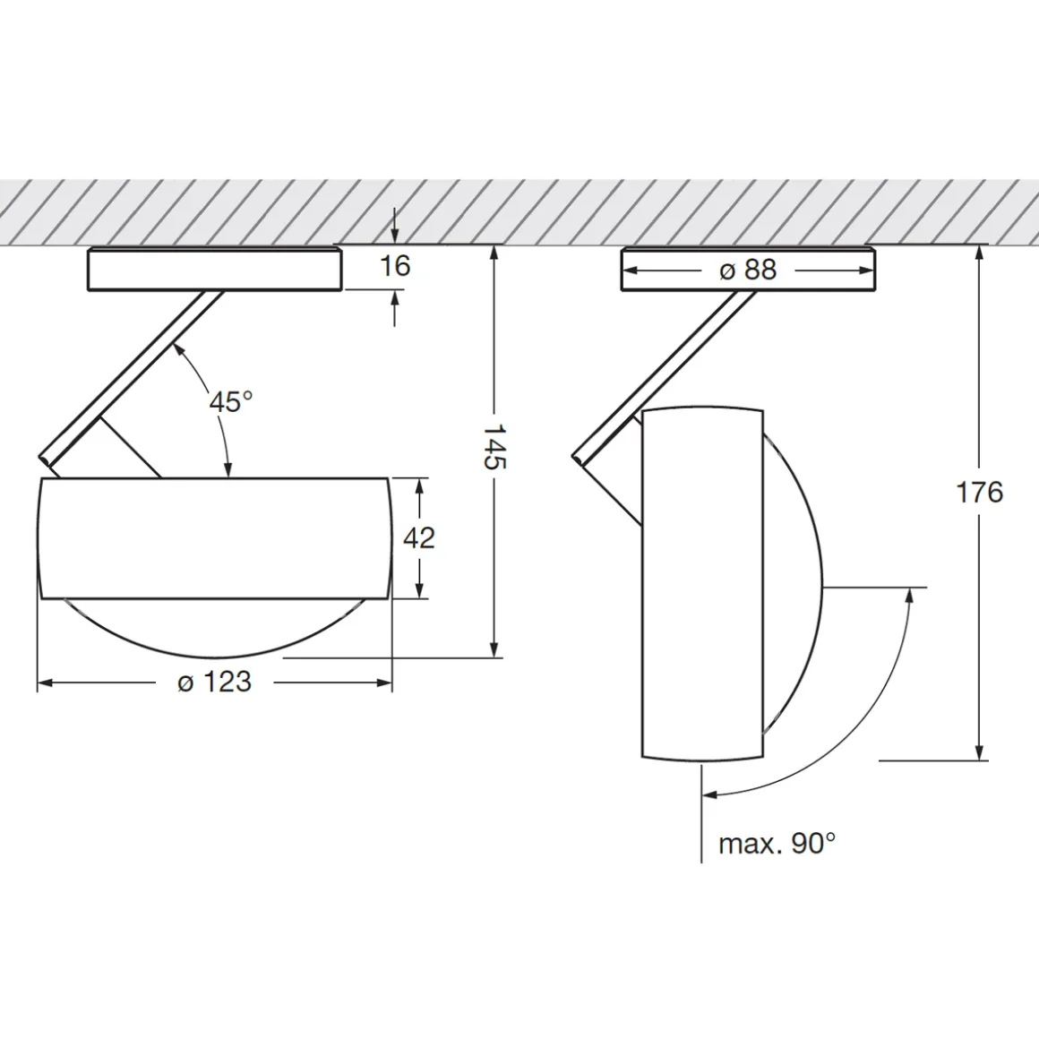 Occhio Piu alto 3d Volt S40 Deckenstrahler, 2700 K