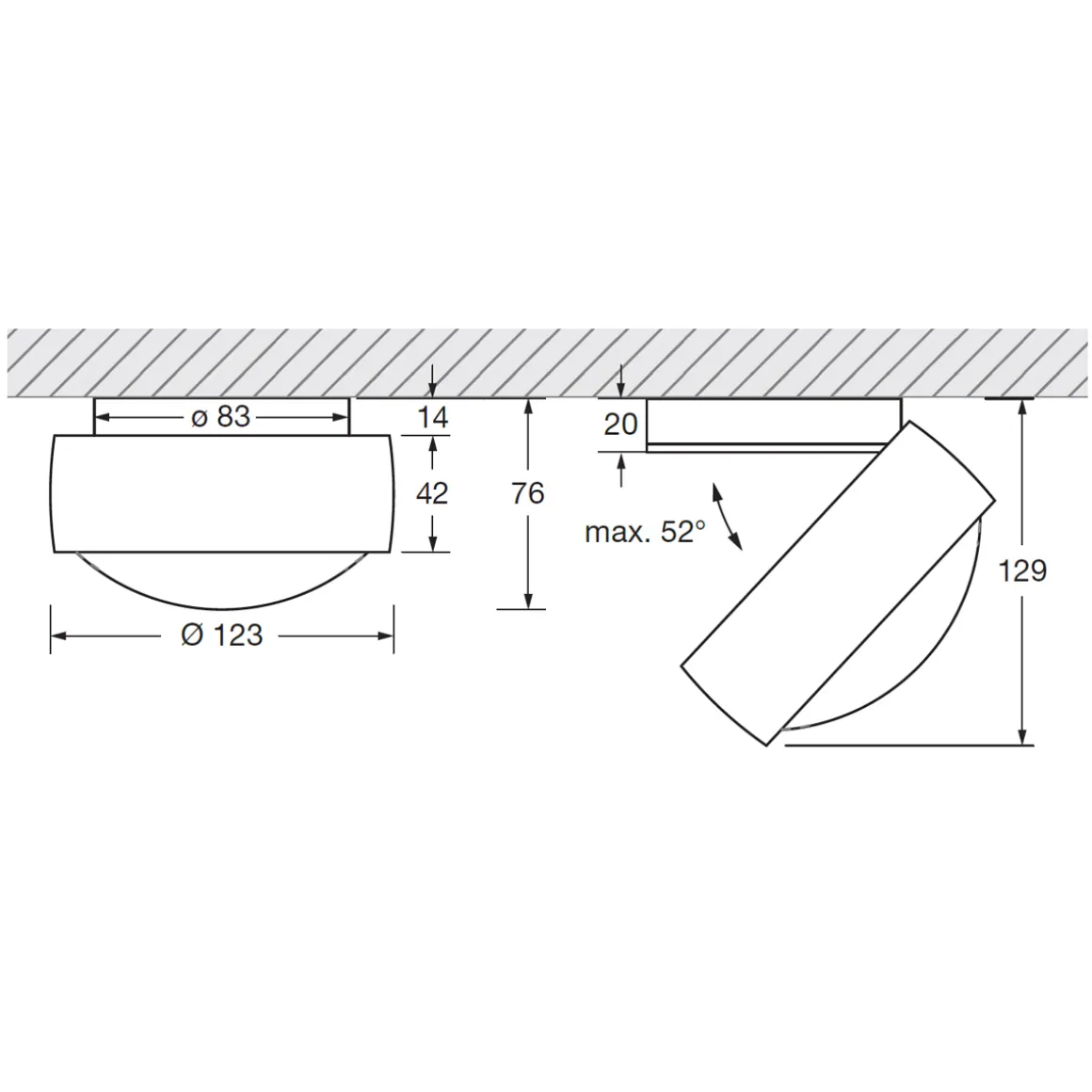 Occhio Piu alto Volt S40 Deckenstrahler, 2700 K