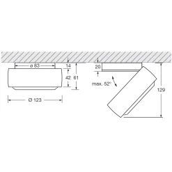 Occhio Piu R alto Volt S80 Deckenstrahler, 2700 K