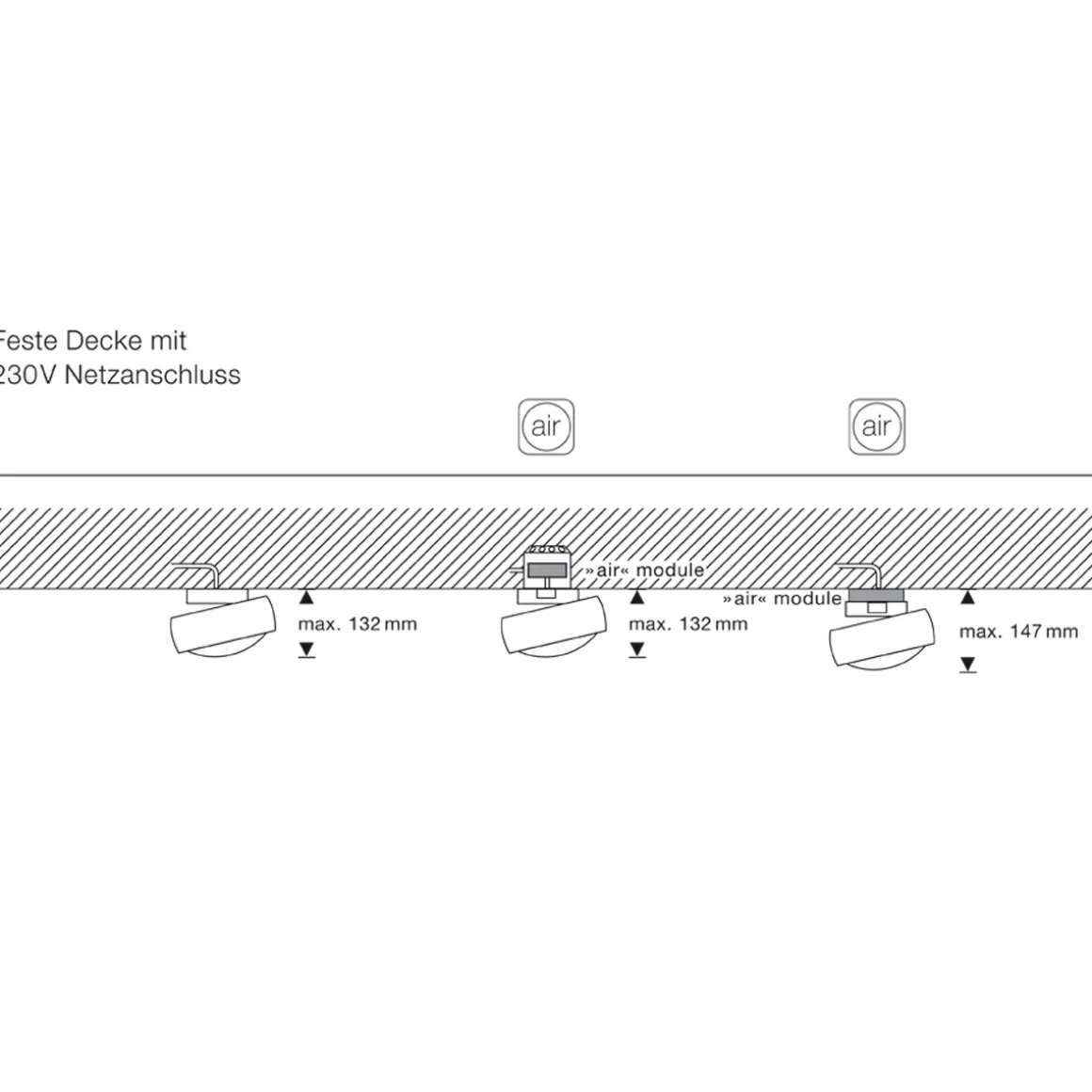 Occhio Piu R alto Volt S40 Deckenstrahler, 2700 K