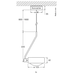 Occhio Sento C filo singolo fix up LED Pendelleuchte, 2700 K