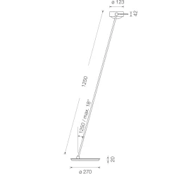 Occhio Sento C lettura LED Leseleuchte, 125 cm, 2700 K