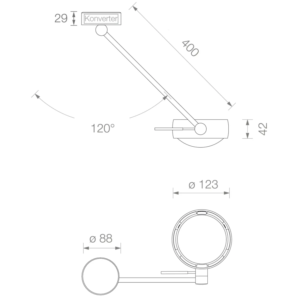 Occhio Sento C soffitto singolo up LED Deckenleuchte, 40 cm, 2700 K