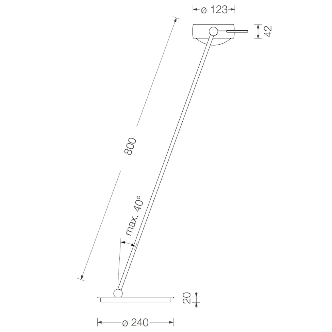 Occhio Sento C tavolo LED Tischleuchte, 80 cm, 2700 K
