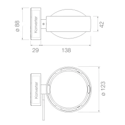 Occhio Sento D verticale up LED Wandleuchte, 2700 K