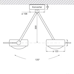 Occhio Sento E soffitto due up LED Deckenleuchte, 30 cm, 2700 K