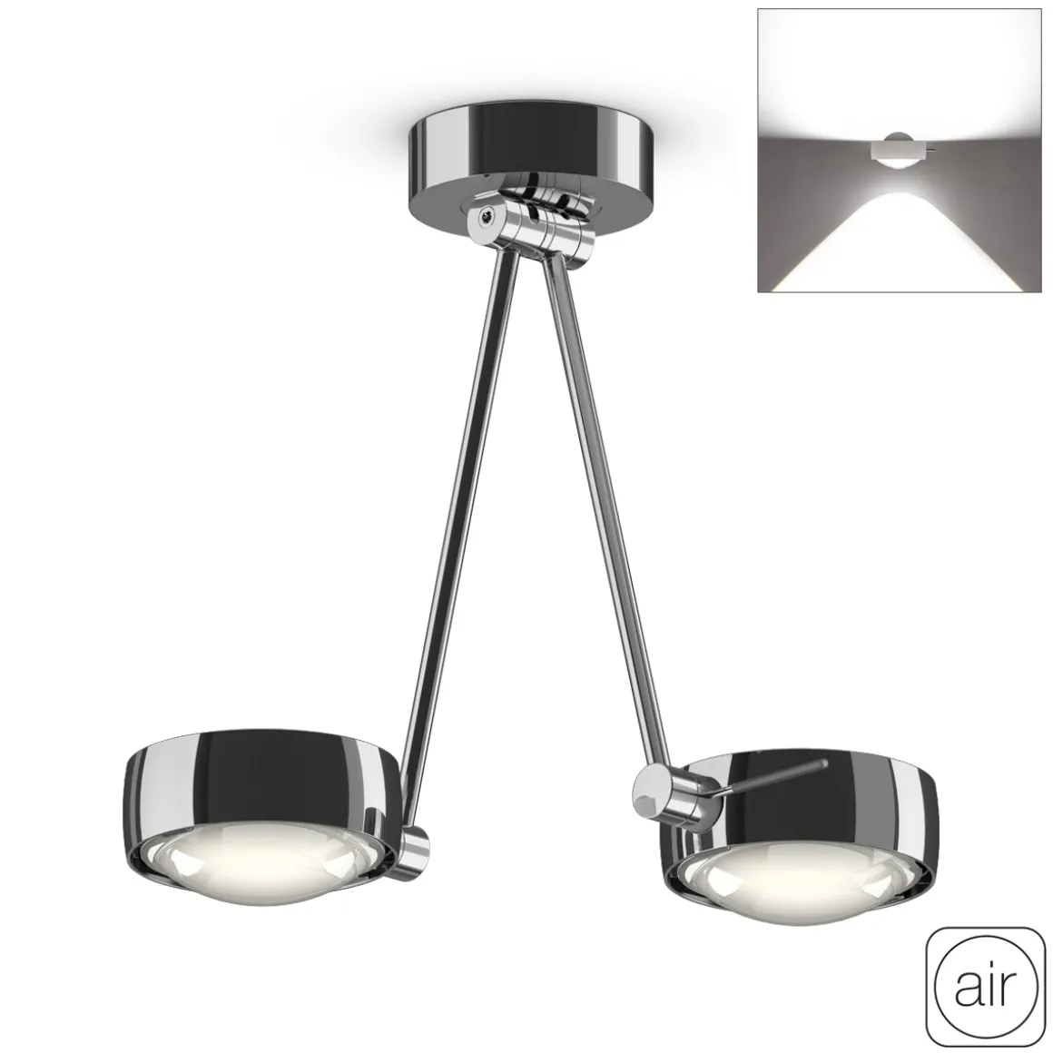 Occhio Sento E soffitto due up "air" LED Deckenleuchte, 30 cm, 2700 K